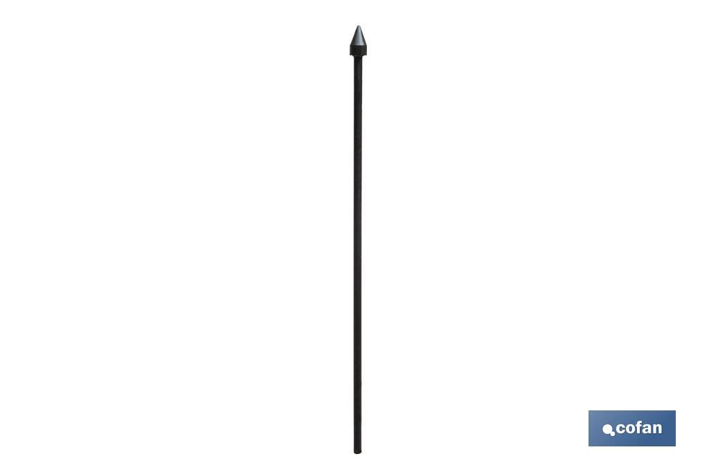 Plantador redondo de acero endurecido | Con mango metálico | Ideal para jardinería y agricultura | Medidas: 5 x 128 cm - Cofan