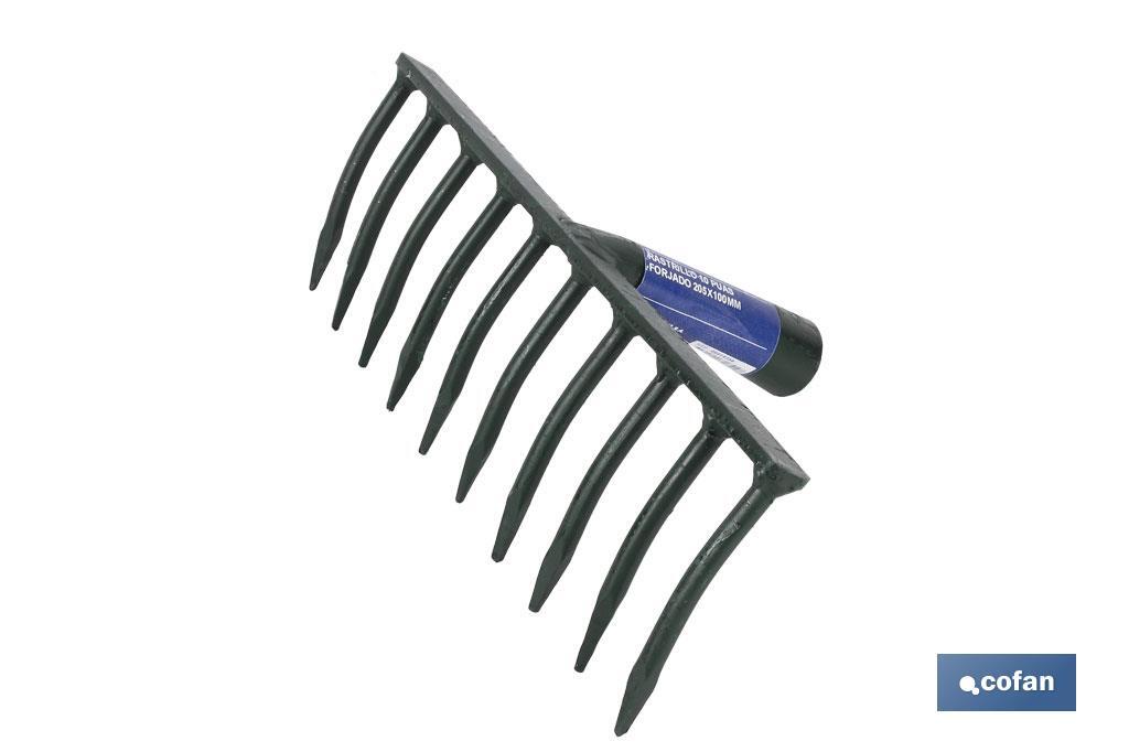 Garden rake forged in special steel | Handle not included | Available in 18 tines - Cofan