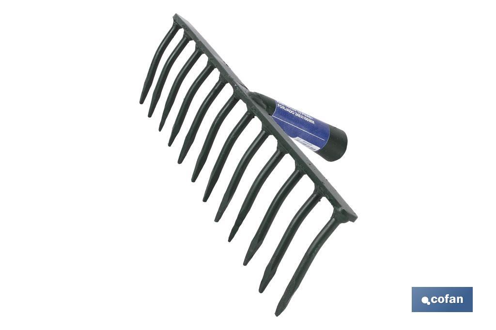 Garden rake forged in special steel | Handle not included | Available in 18 tines - Cofan