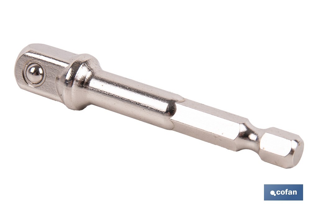 Adaptador de portavasos 3/8" para vasos de 1/4" | Longitud: 65 mm | Fabricado en acero cromo vanadio - Cofan