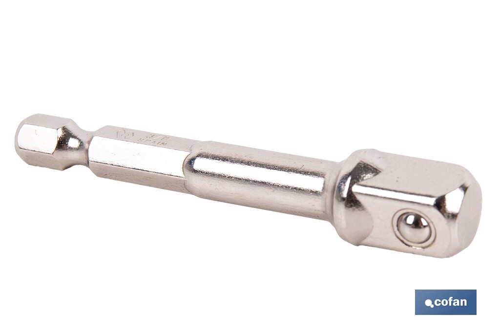 Adaptador de portavasos 3/8" para vasos de 1/4" | Longitud: 65 mm | Fabricado en acero cromo vanadio - Cofan
