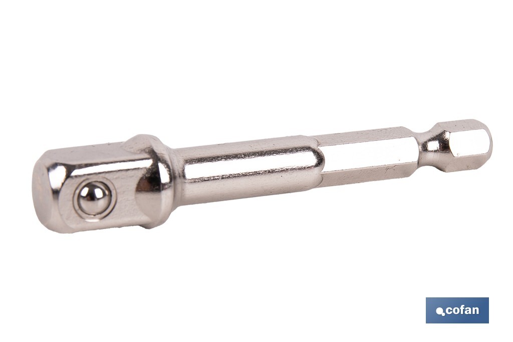 Adaptador de portavasos 3/8" para vasos de 1/4" | Longitud: 65 mm | Fabricado en acero cromo vanadio - Cofan