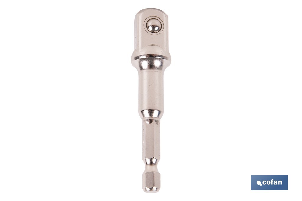Adaptador de portavasos 1/2" para vasos de 1/4" | Longitud: 72 mm | Fabricado en acero cromo vanadio - Cofan
