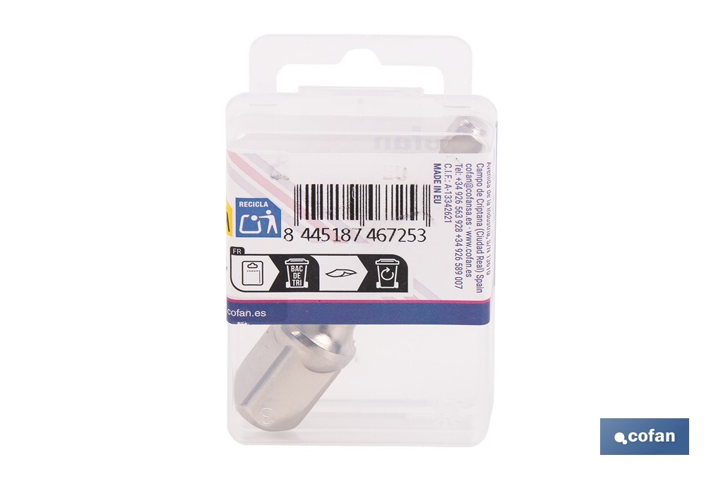 Adaptador de portavasos 1/2" para vasos de 1/4" | Longitud: 72 mm | Fabricado en acero cromo vanadio - Cofan