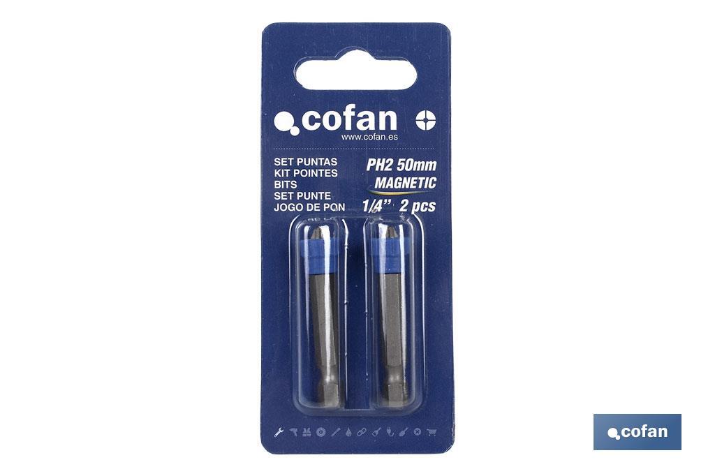 2-Bit set with Magnetic Holder PH2 - Cofan