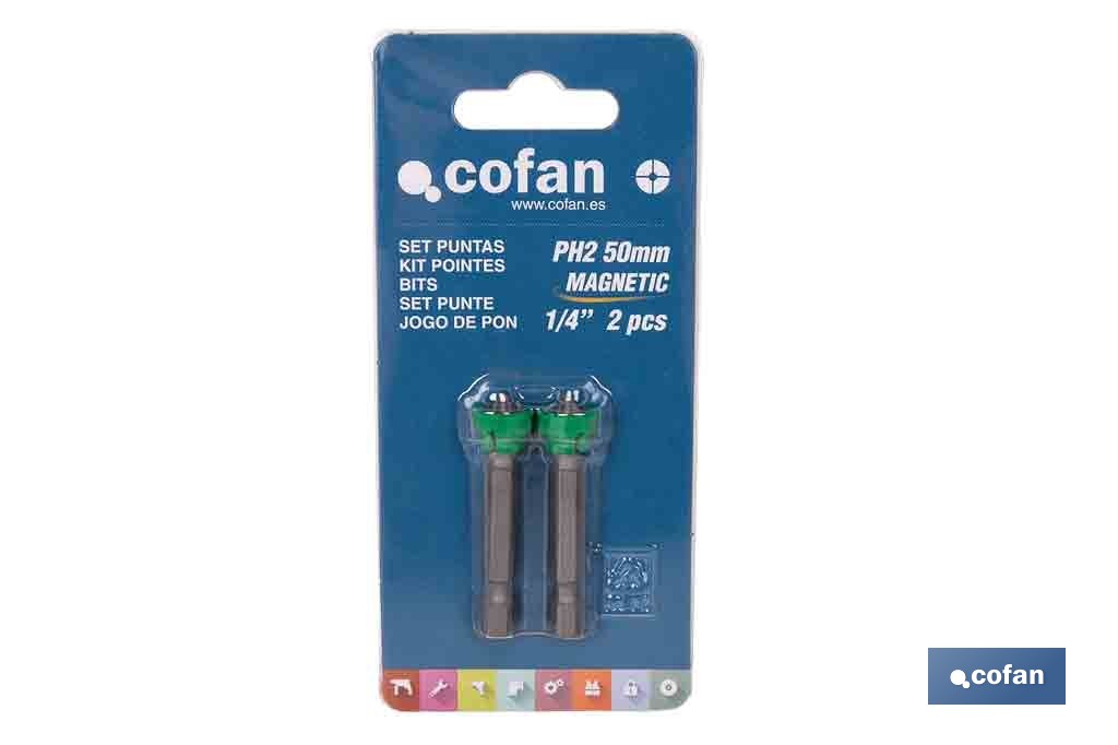2-Bit set with Magnetic Holder PH2 - Cofan