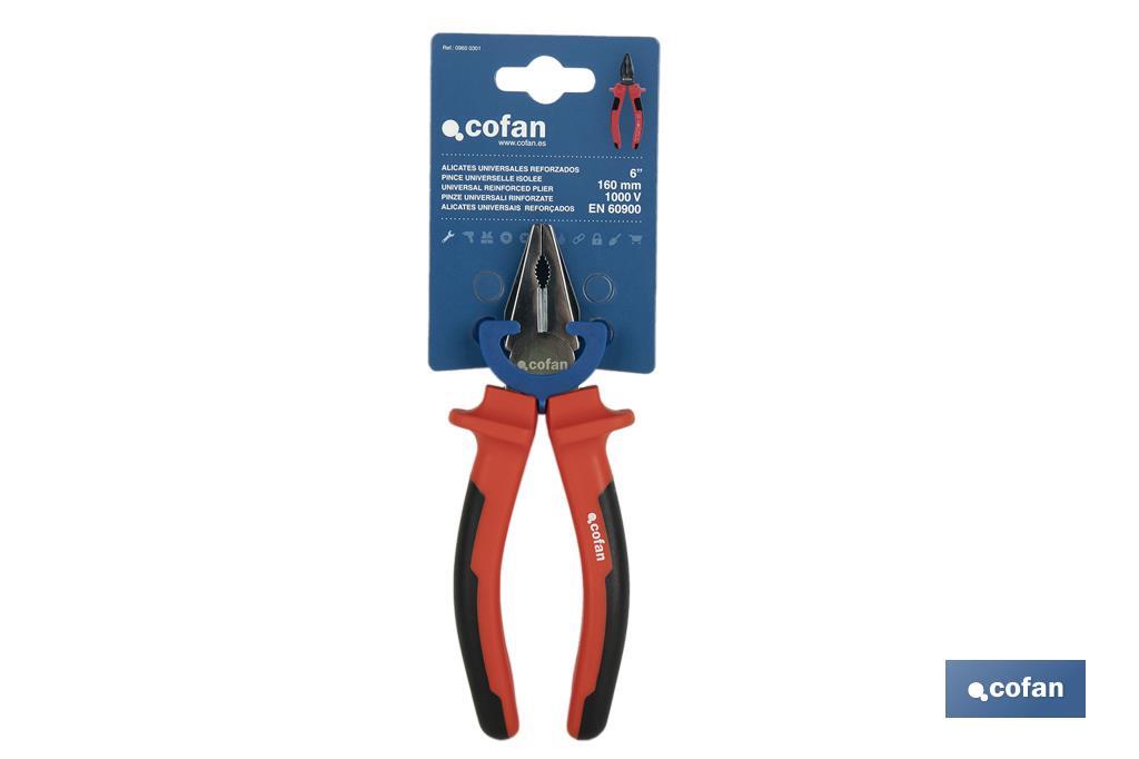 Reinforced combination pliers | Electrician pliers with ergonomic handle | Size: 200mm - Cofan