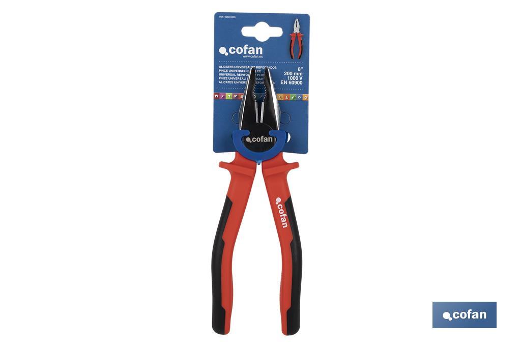 Reinforced combination pliers | Electrician pliers with ergonomic handle | Size: 200mm - Cofan