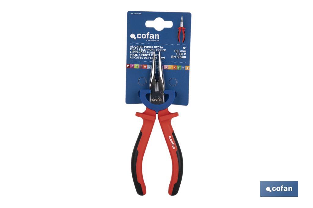 Needle nose pliers | Chrome-vanadium steel | Size: 200mm - Cofan