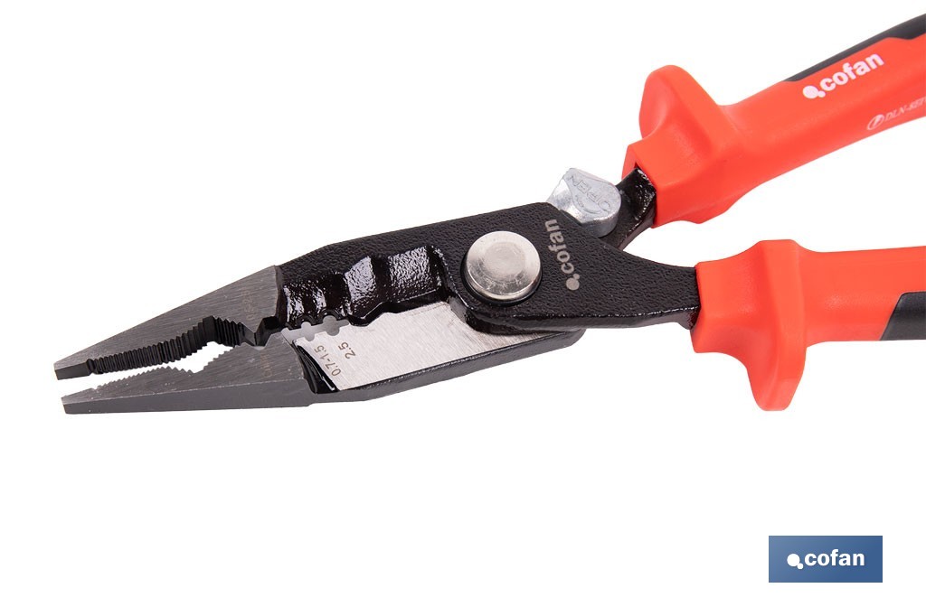Alicates multifunción 8" 200 mm | Alicate aislado 1000 V de acero al cromo vanadio - Cofan