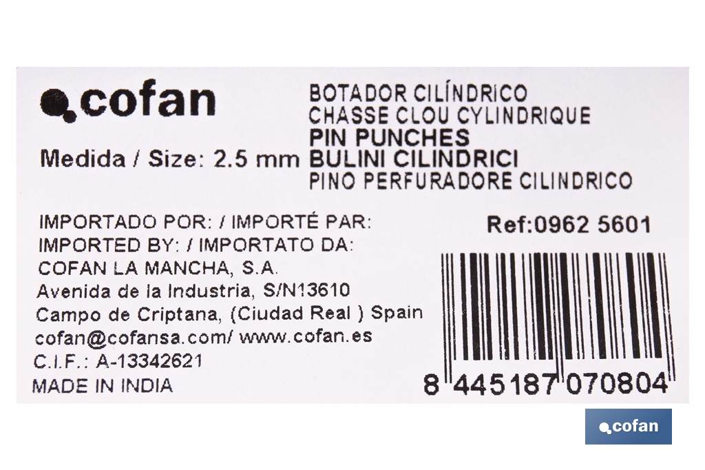 Perfuradores cilíndricos - Cofan