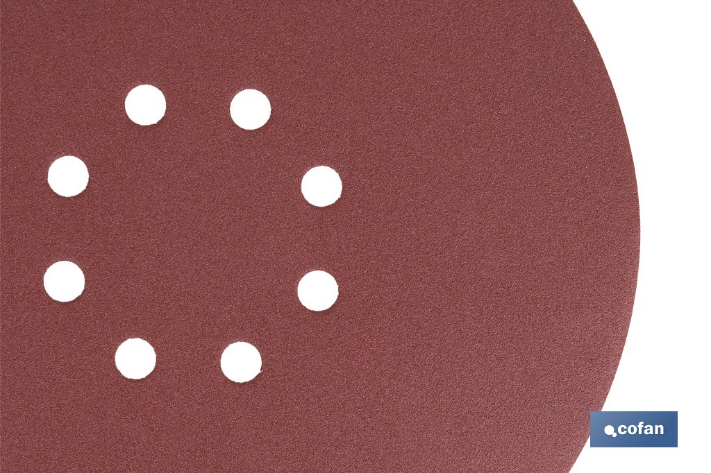 Pack de 5 discos de lija para lijadora de pared y techo | Hojas de lija redondos de óxido de aluminio | Disponibles en diferentes granos - Cofan