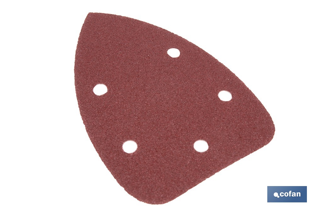 Pack de 5 hojas de lija para lijadora de detalle (Mouse) | Hojas de lija triangulares de óxido de aluminio | Disponibles en diferentes granos - Cofan