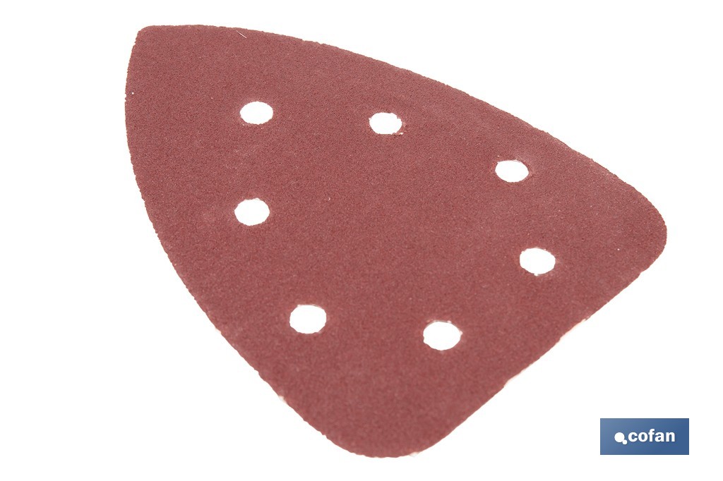Hojas de lija para lijadora de detalle (Mouse) | Pack de 5 hojas de lija triangulares | Material: óxido de aluminio | Disponibles en diferentes granos - Cofan