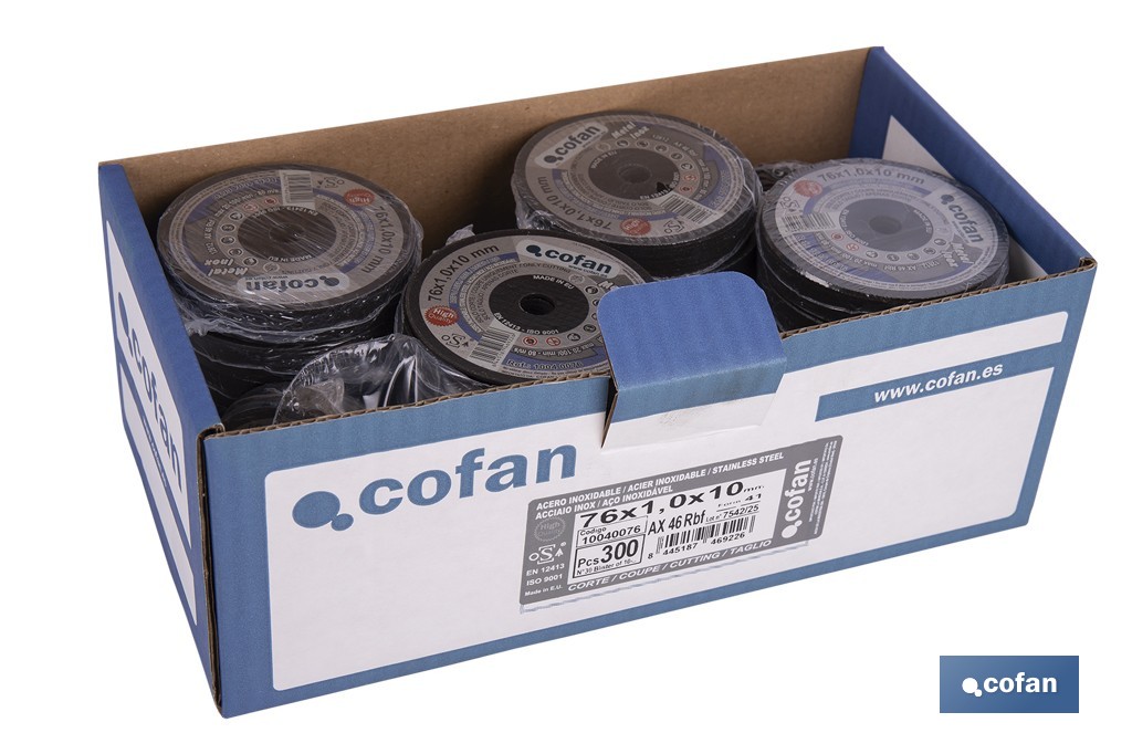 Disques de coupe précise pour acier INOX - Cofan