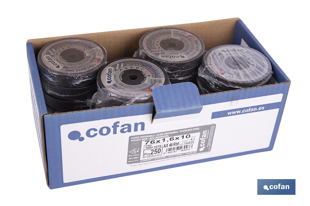 Disques de coupe précise pour acier INOX - Cofan