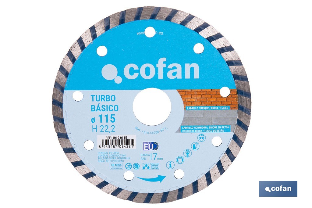 Diamond discs "general construction" base turbo - Cofan