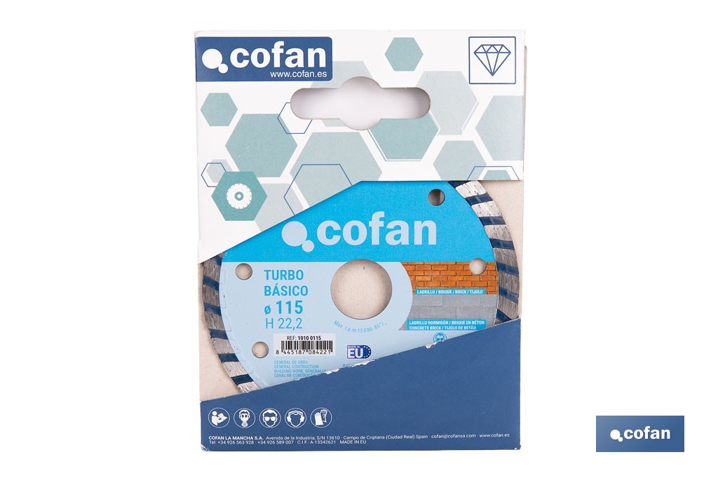 Diamond discs "general construction" base turbo - Cofan