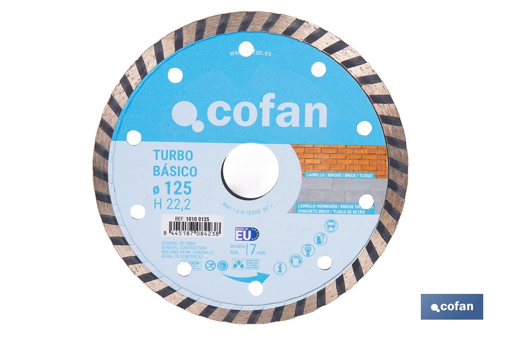 Diamond discs "general construction" base turbo - Cofan