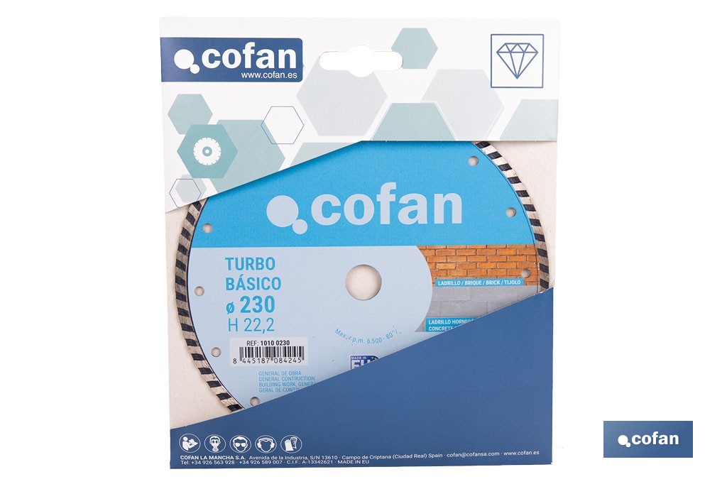 Diamond discs "general construction" base turbo - Cofan