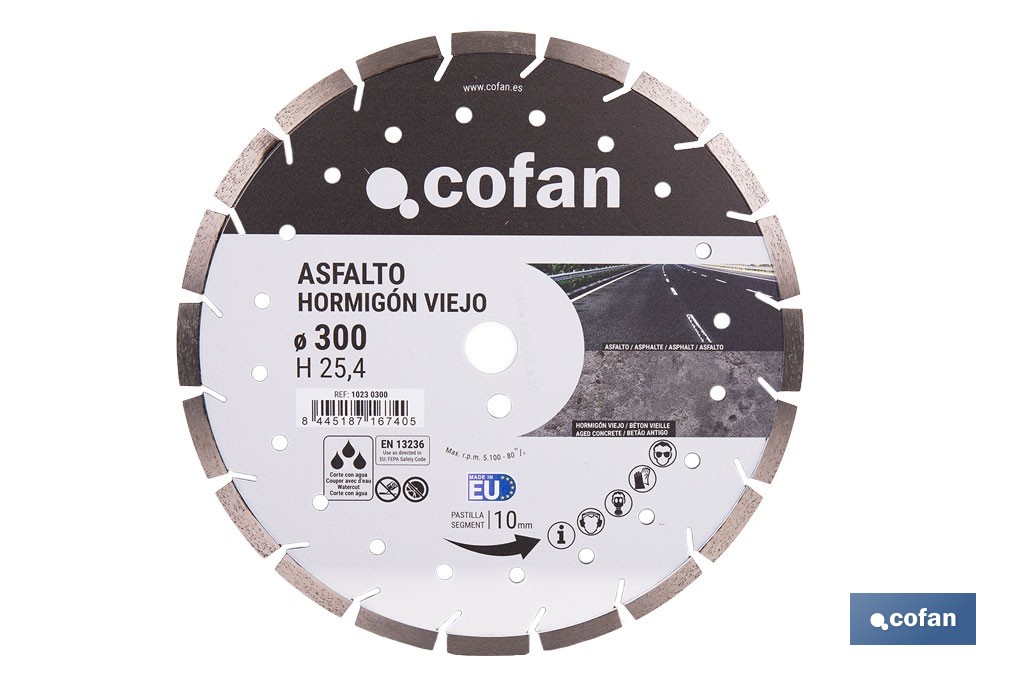 Diamond disc for old concrete and asphalt - Cofan