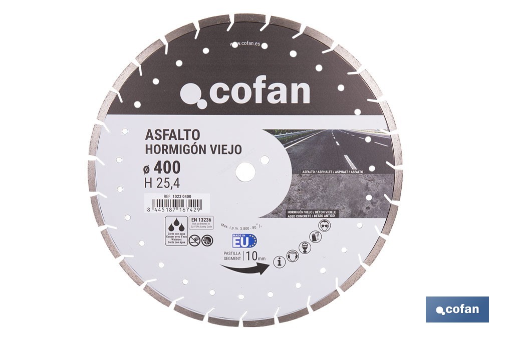 Diamond disc for old concrete and asphalt - Cofan