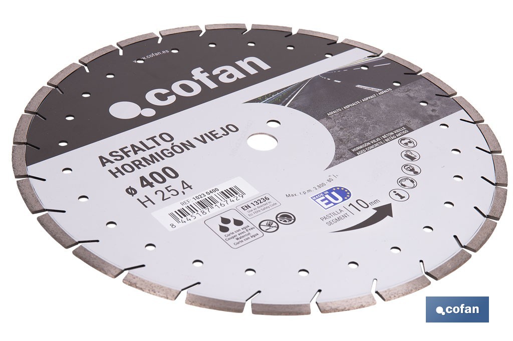 Diamond disc for old concrete and asphalt - Cofan