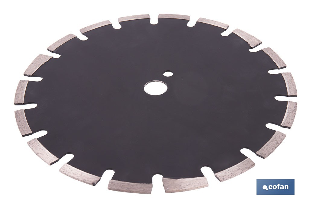 Disco de diamante reforzado soldado por láser | Corte húmedo en asfalto y hormigón abrasivo | Disponible en diferentes medidas - Cofan