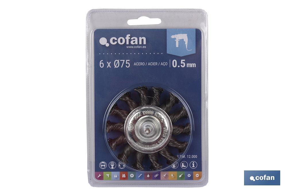 Steel shaft mounted circular brush - Cofan