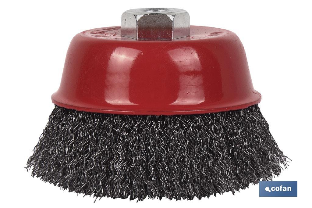 Brosse fil ondulé M14 Acier - Cofan