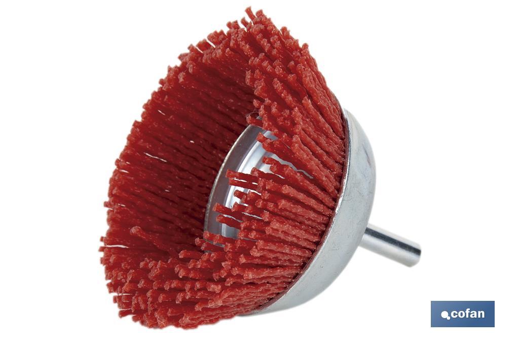Nylon cup brush | With nylon filaments | Available in different sizes | Suitable for polishing, grinding, removing rust, etc. - Cofan