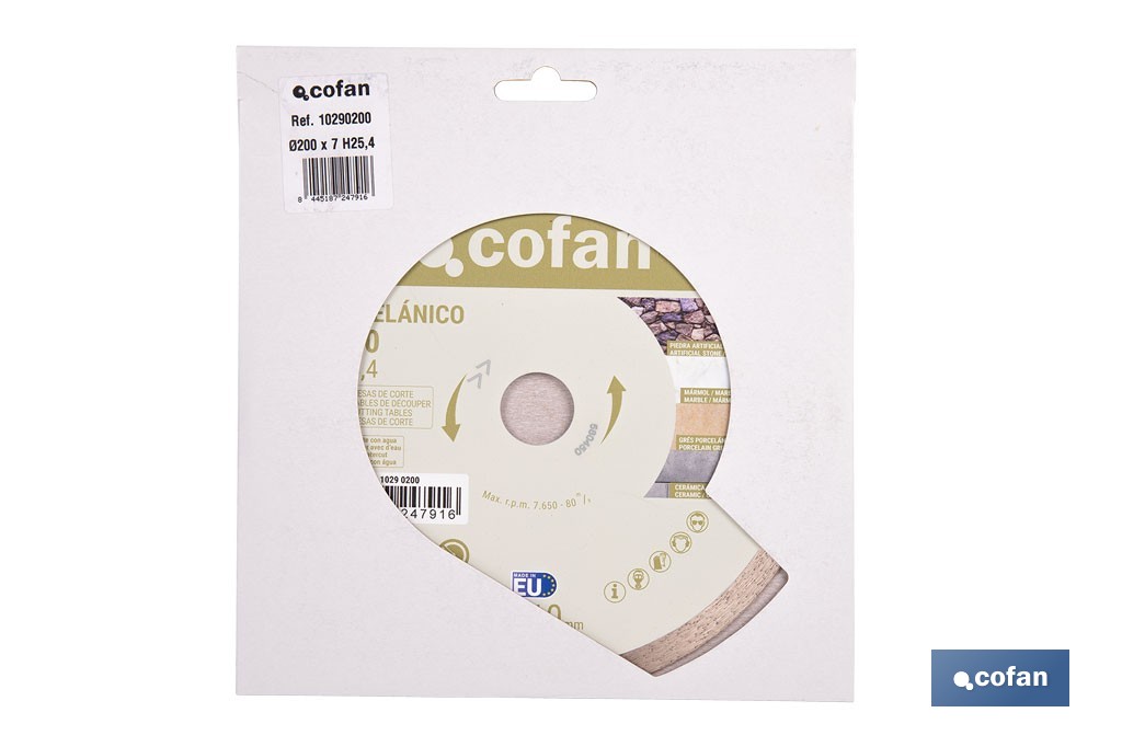 DISQUE DE CARRELAGE MACHINES DE TABLE - Cofan