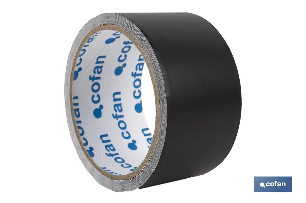 Black aluminium tape 30 microns | Black | Size: 50mm x 10m  - Cofan