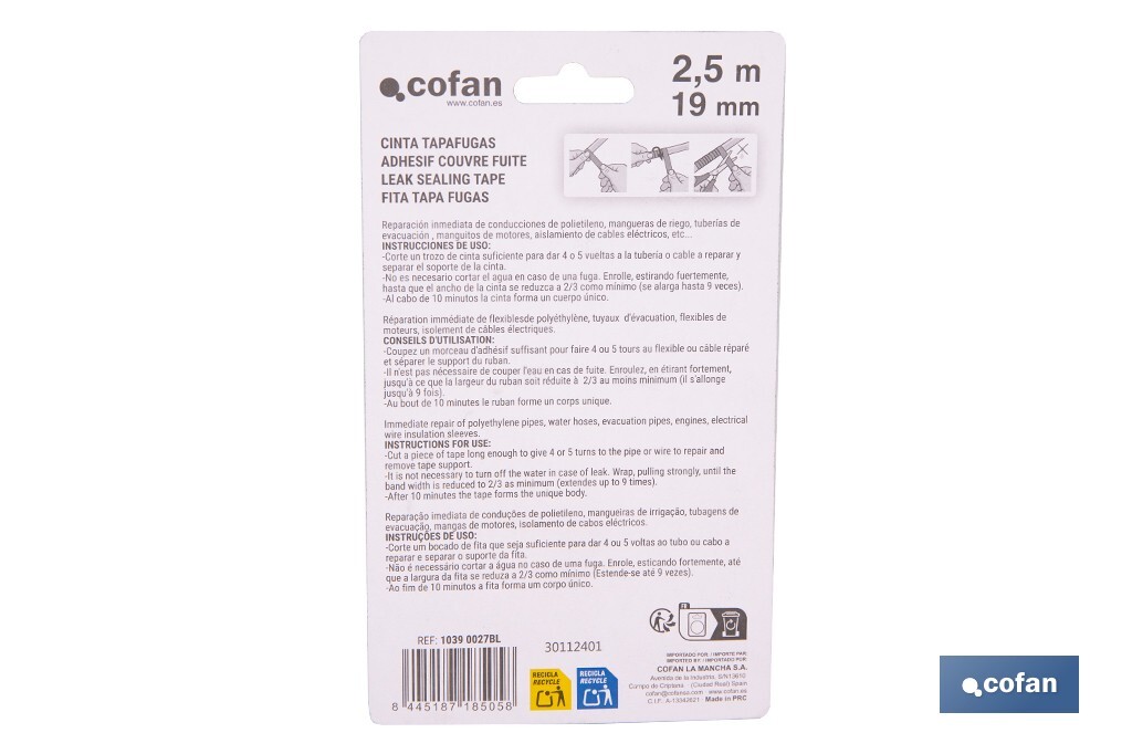 Vulcanizalbe tape 2.5m - Cofan