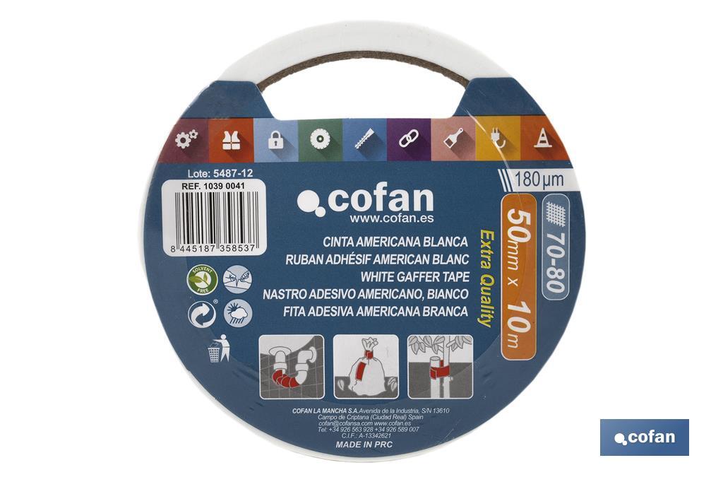 Cofan Fita Americana 180 Microns| Cor Branca | Diferentes medidas - Cofan