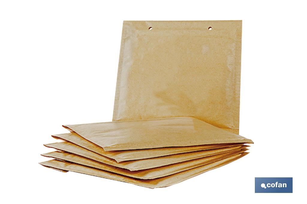 Pack 5 sobres | Papel Kraft con burbuja | Varias medidas | Color marrón - Cofan