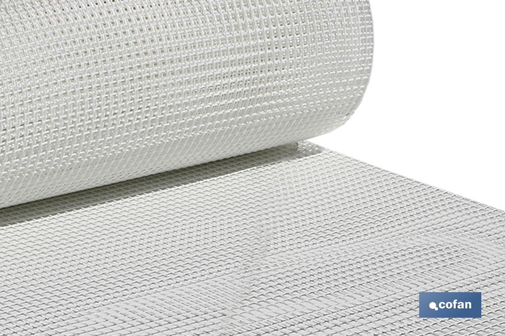 Malla de PVC | Hueco cuadrado de 10 mm | Color blanco | Medida 1 x 25 m - Cofan