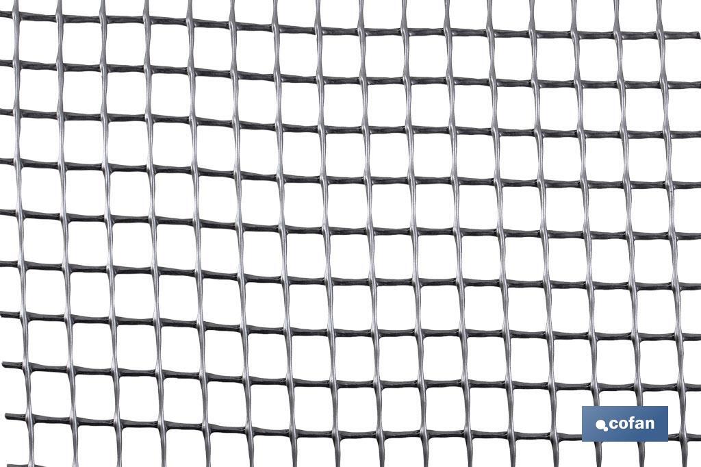 Grillage en PVC | Maille carrée de 10 mm | Couleur gris argent | Dimension de 1 x 25 m - Cofan