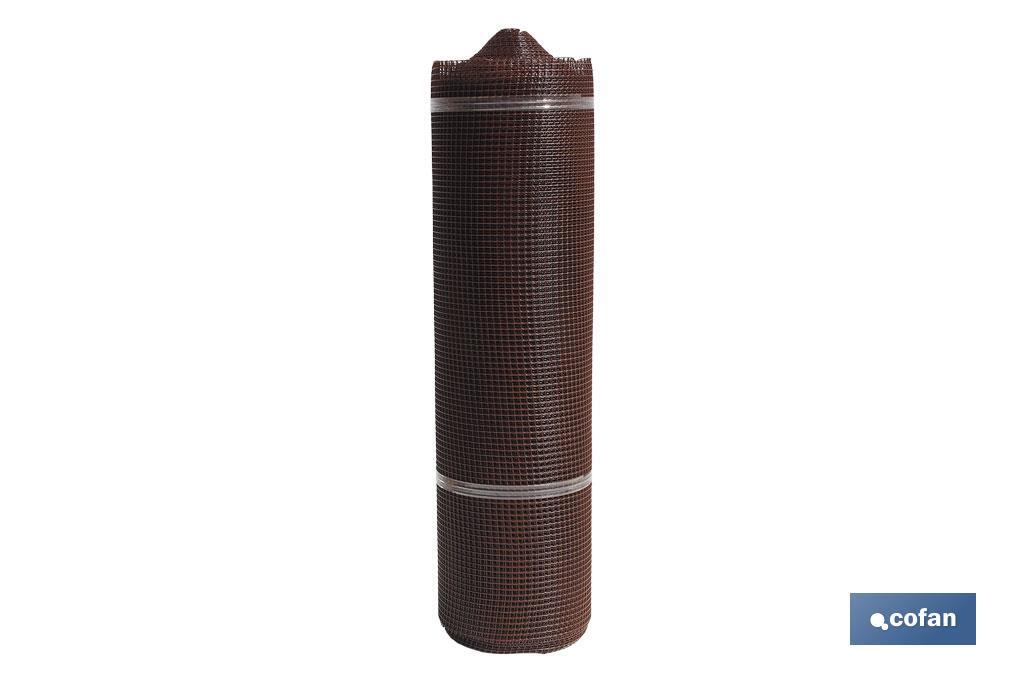 Grillage en PVC | Maille carrée de 10 mm | Couleur marron | Dimension de 1 x 25 m - Cofan