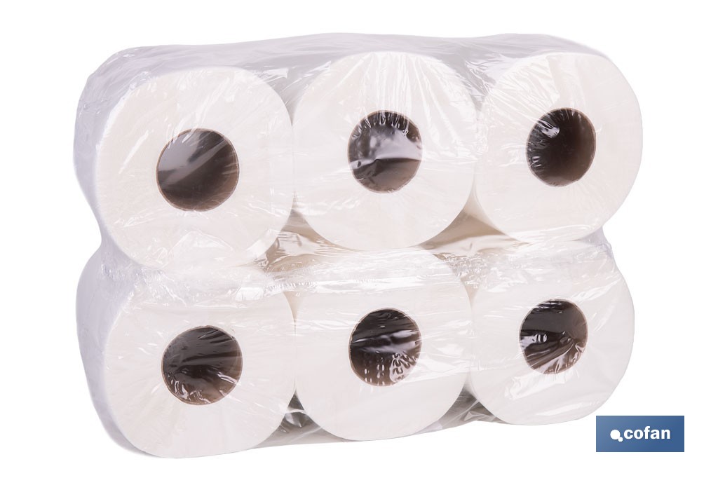 Bobinas industriales de papel secamanos | Papel extralaminado de doble capa | Pack de 2 o 6 unidades - Cofan