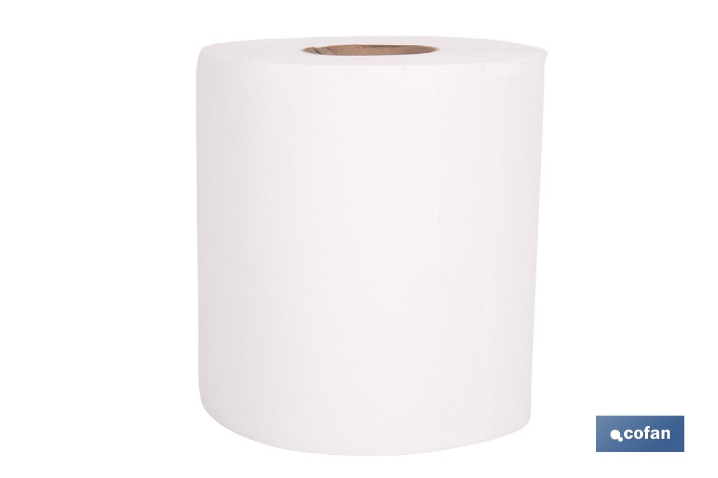 Bobinas industriales de papel secamanos | Papel extralaminado de doble capa | Pack de 2 o 6 unidades - Cofan