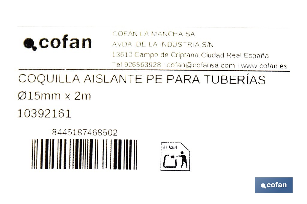 Coquillas aislantes para tuberías | Material: polietileno expandido | Color: gris | Protección térmica y anticorrosión | Disponible en diferentes diámetros y longitudes - Cofan