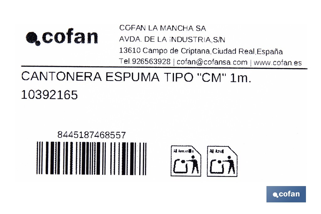 U-shaped foam edge protector | Material: polyethylene | Length: 1 m | Colour: light blue | Edge protection - Cofan