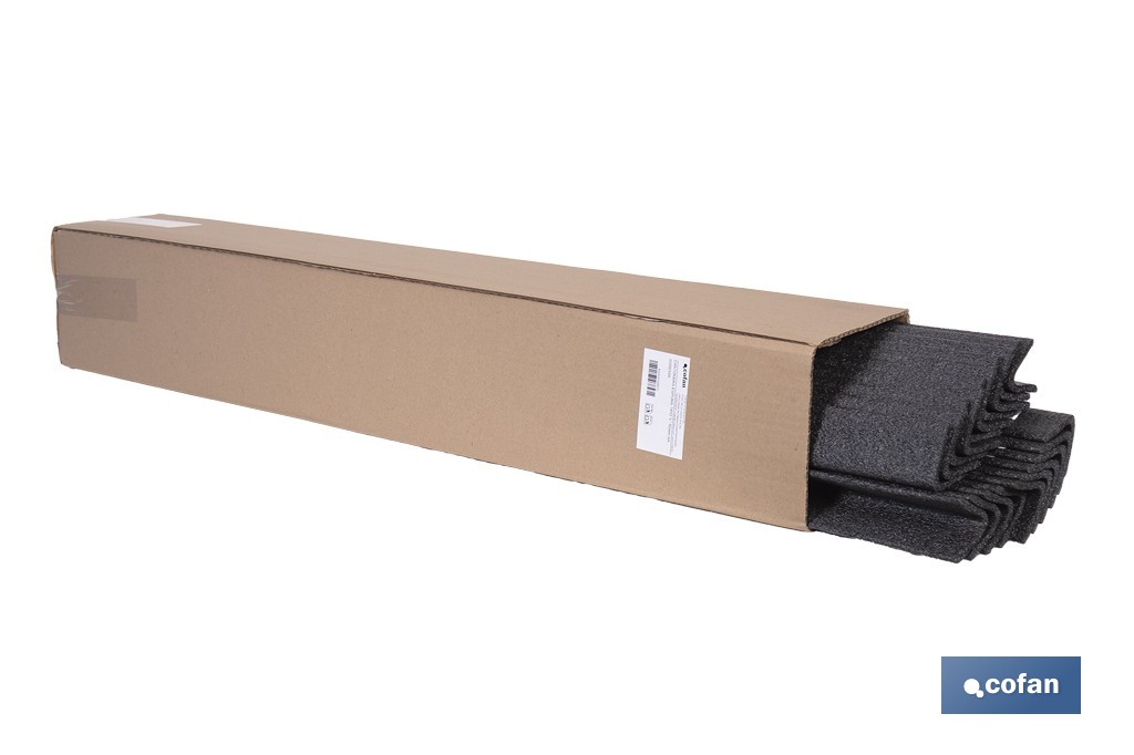 L-shaped foam edge protector | Material: polyethylene | Length: 1 m | Colour: grey | Edge protection - Cofan