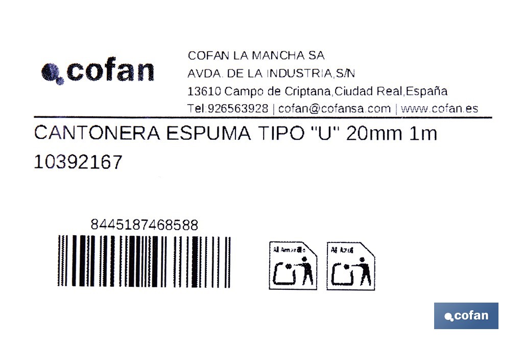 U-shaped foam edge protector | Material: polyethylene | Length: 1 m | Colour: grey | Edge protection | Available in different sizes - Cofan