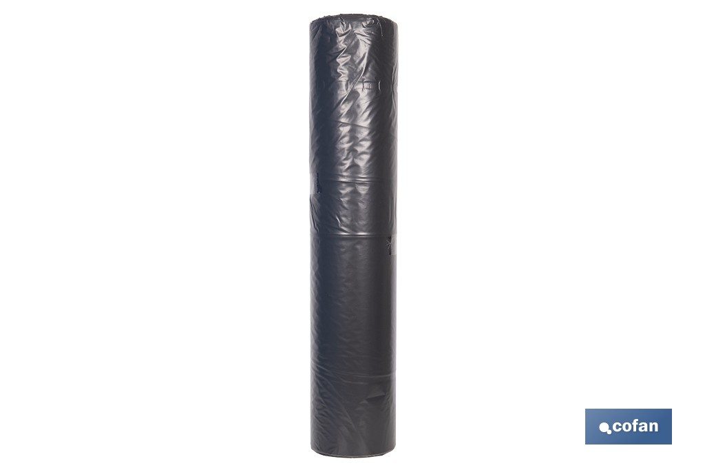 Rollo de film negro | Material: polietileno | Galga 400 | Grosor: 100 micras | Protección de embalajes | Disponible en diferentes medidas - Cofan