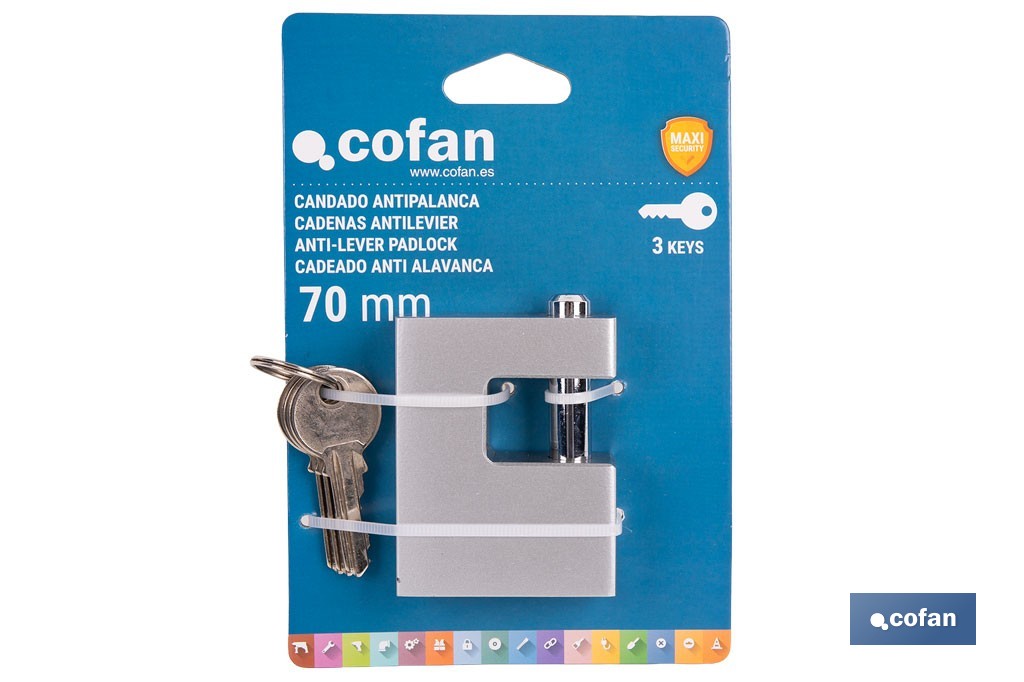 Anti-lever padlock Quality Plus - Cofan
