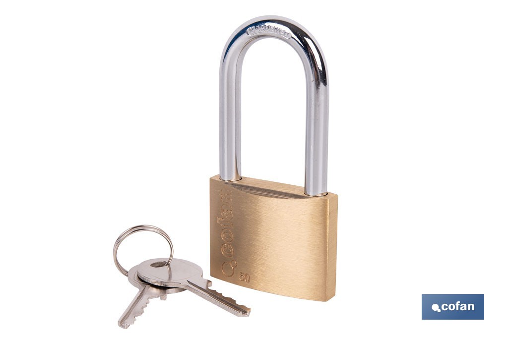 Candado de Latón Arco Largo Quality Plus - Cofan