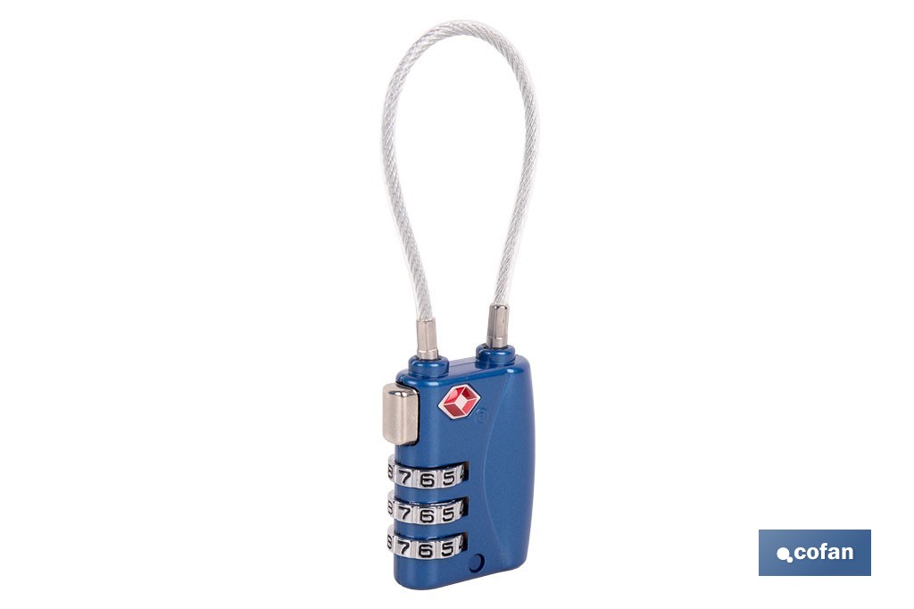 CADEADO COM COMBINAÇÃO DE BAGAGEM COM CABO - Cofan
