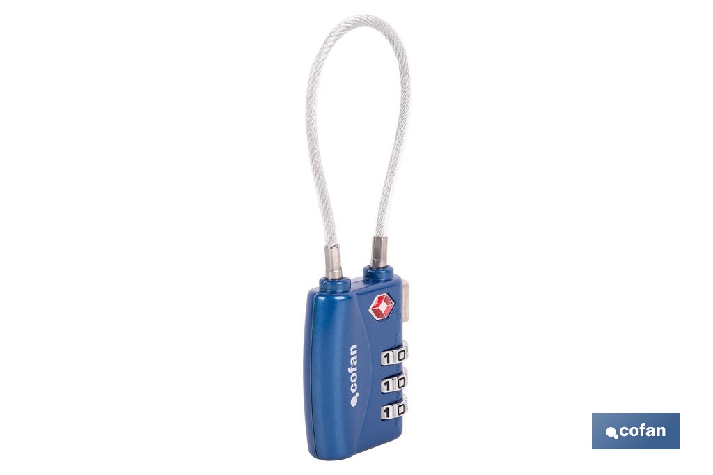 CADEADO COM COMBINAÇÃO DE BAGAGEM COM CABO - Cofan